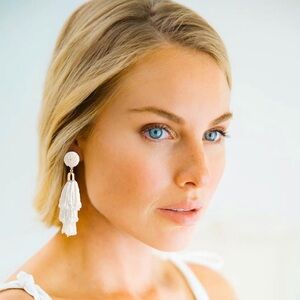 Panacea for Revolve beaded Tassel dangle POST earrings NEW